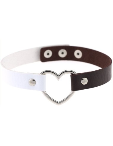 Ras de cou HEART DUO Blanc-Marron