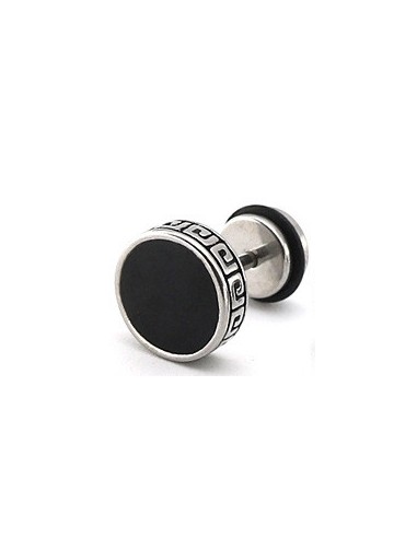 Clou d'oreille FLAT ETHNIC Argenté-Noir