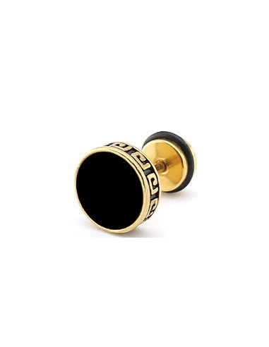 Clou d'oreille FLAT ETHNIC doré-noir
