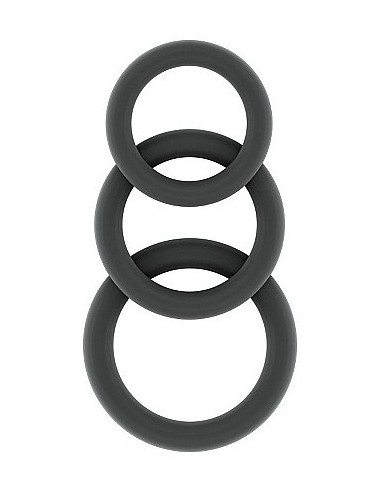 Lot de 3 cockrings Silicone Sono n°25 Gris