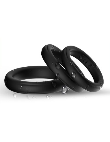 Lot de 3 cockring Silicone Set Ring Noirs