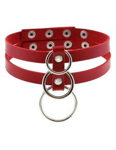 Ras de cou Tri Rings Rouge