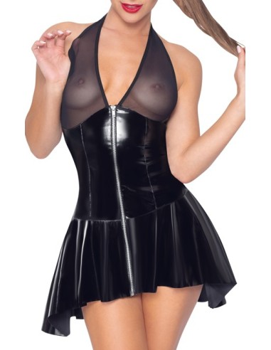 Robe Vinyl Dress Net Noire