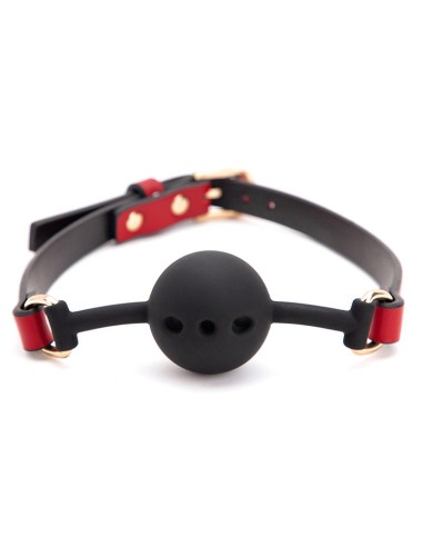 Bâillon Boule Liny Thin Noir-Rouge