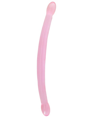 Double Gode Crystal RealRock 42 x 3.5cm Rose