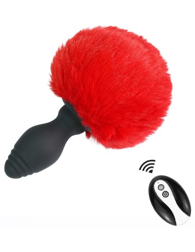 Plug vibrant avec Pompon Tailyvibe 6.5 x 3.1cm Rouge