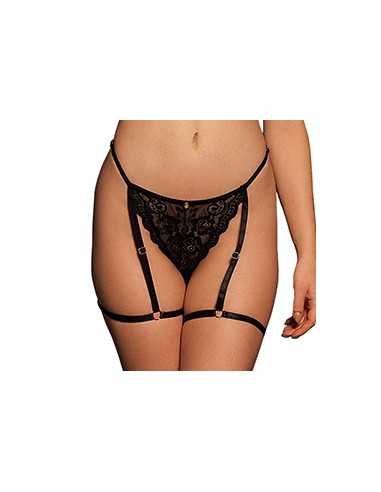 String avec Jarretelles MARIE Noir