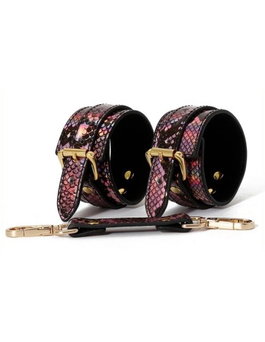 Menottes de poignets Snakine Noir-Rose