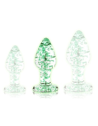 Plug en verre phosphorescent BUTT GLOW M 7 x 3.2cm