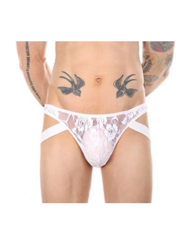 Jock String Dentelle Lowstic Blanc