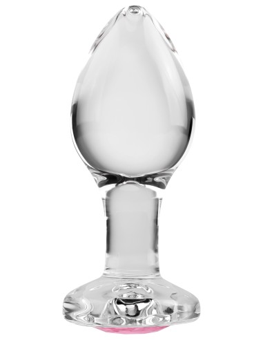 Plug Bijou en verre Gem Glass Small 6 x 2.7cm Rose