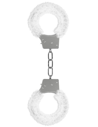 Menottes Fourrure Métalliques Blanche