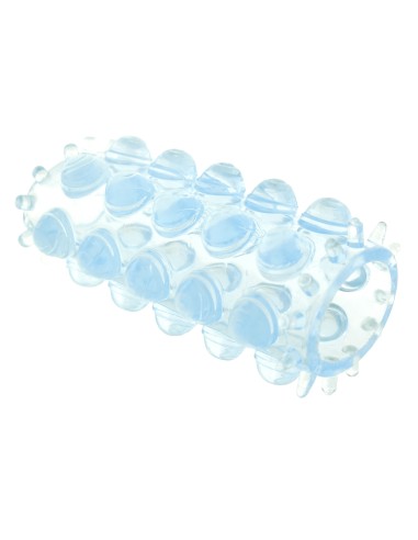 Gaine de pénis perlée Power Stretchy 7cm Bleue
