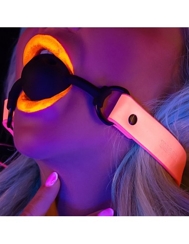 Bâillon Boule phosphorescent Glow Pink Taboom 40mm