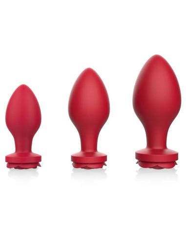 Lot de 3 Plugs Bijou Rosa Roses