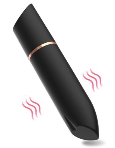 Mini Vibro Heart Lipstick 9cm Noir