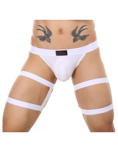 String avec bandes élastiques Clelio Blanc