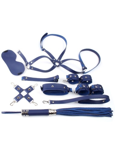 Coffret Bondage Sm Obedience 10 Pièces Bleu
