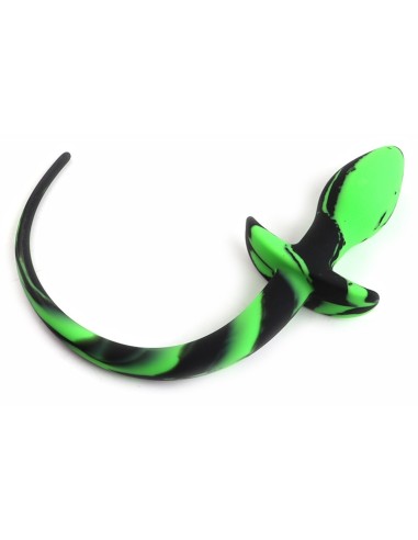 Plug Queue de Chien Silicone Dog Tail 7.5 x 3.1cm Vert Noir