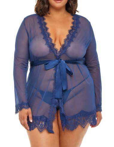 Déshabillé PROVENCE Bleu Grande Taille