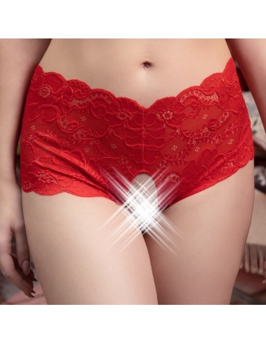 Culotte Dentelle ouverte Frida Rouge