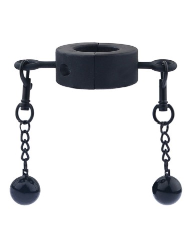 Ballstretcher en métal avec Boules Testicle S 32mm - Hauteur 12mm - Poids 275g Noir
