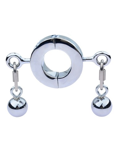 Ballstretcher en métal avec Boules Testicle S 32mm - Hauteur 12mm - Poids 325g Argenté
