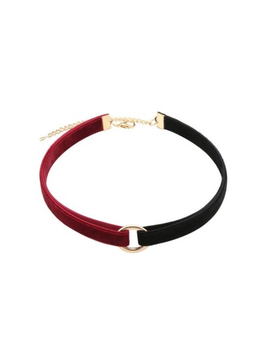 Ras de cou VELVET DUO Noir-Rouge