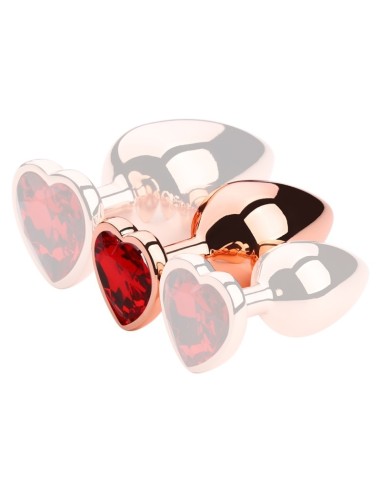 Plug Bijou Anal Gold Heart M 7 x 3.4cm Rouge