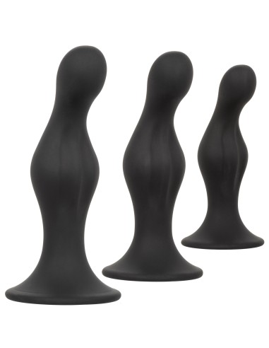 Kit 3 Plugs Silicone Ripple Kit Noirs