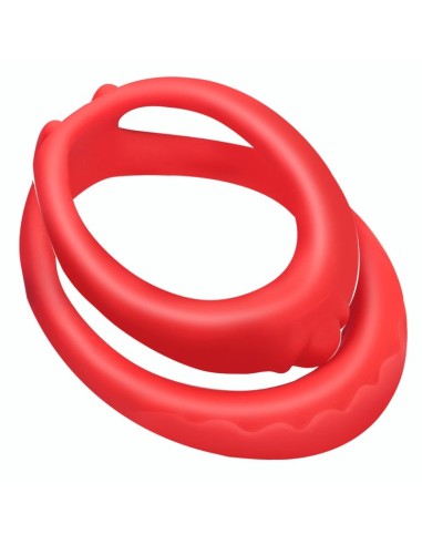 Double Cockring Silicone Soft Duo 40mm Rouge