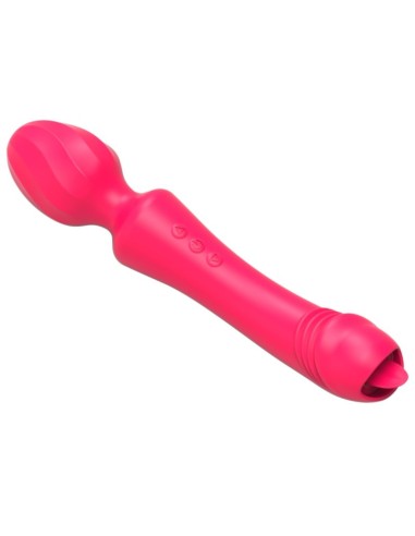 Wand avec langue Magic Head 20cm Rouge