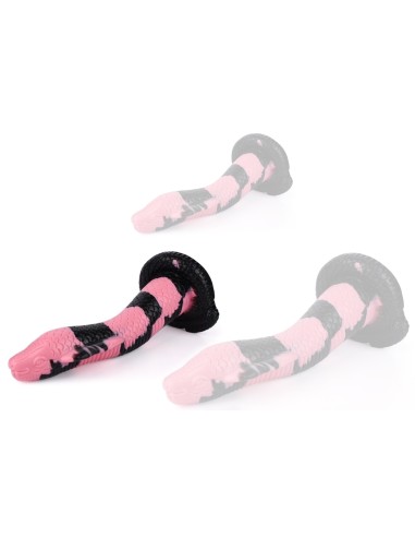 Gode Cobra Snake M 22 x 6cm Noir-Rose