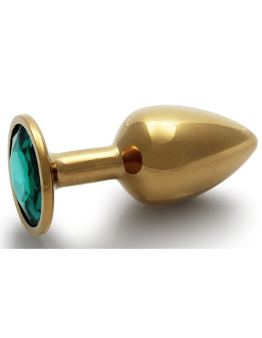 Bijou anal Round Gem S 6 x 2.6 cm Doré-Vert