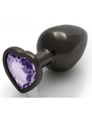 Bijou anal Heart Gem M 7 x 3.3cm Noir-Violet