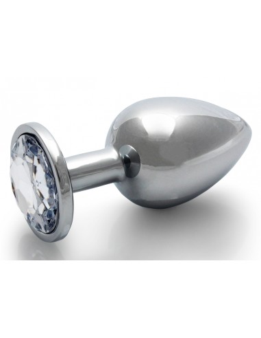 Bijou anal Round Gem L 8 x 4cm Argenté-Transparent 