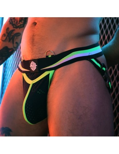 Jockstrap Transistor Noir-Vert neon