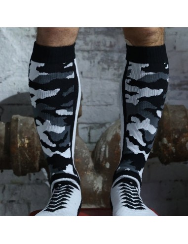 Chaussettes hautes Neo Camo Noir-Blanc