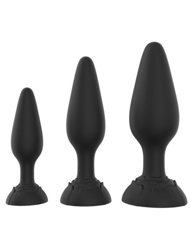 Kit de 3 Plugs Rolarose 11 x 4.1cm Noir 