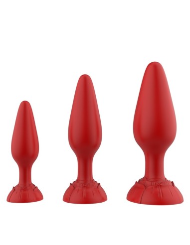 Kit de 3 Plugs Rolarose 11 x 4.1cm Rouge