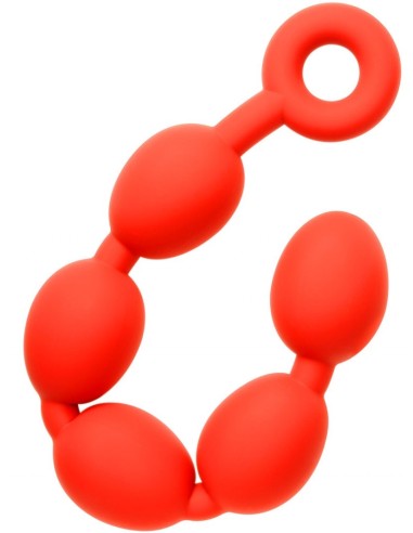 Boules anales en silicone STRETCH EGGS L 47 x 6 cm Rouges