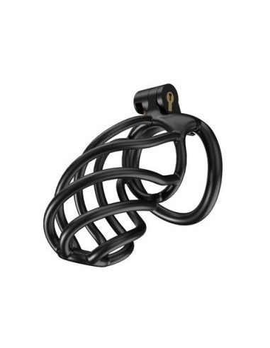 Cage de chasteté Tortille L 9.5 x 3.4 cm Noire
