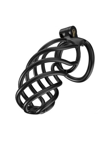 Cage de chasteté Tortille XXL 12.5 x 3.4 cm Noire