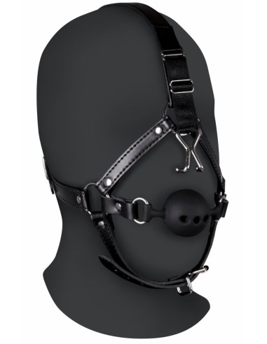 Bâillon Boule avec Crochet nasal Gag Noise Noir