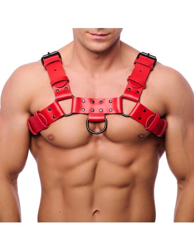 Harnais en cuir BULLDOG Rouge