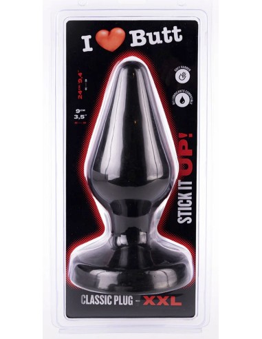 Plug Classic XXL I Love Butt 20 x 9 cm Noir