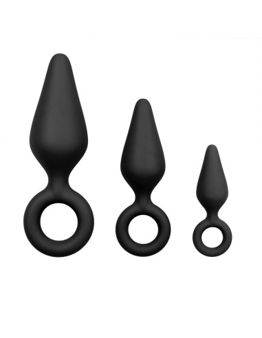 Lot de 3 plugs Pointy 10 x 4.5 cm Noir