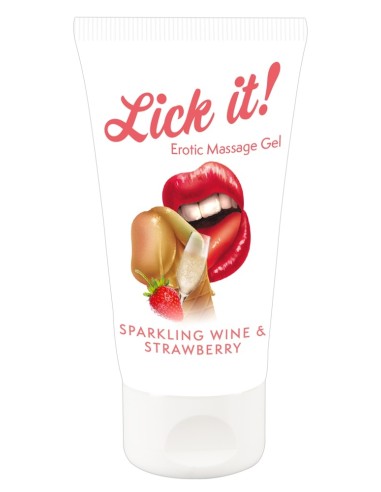 Gel de Massage Vin Pétillant & Fraise 50ml
