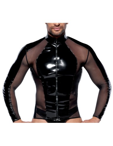 T-shirt sexy Vinyl Up Noir