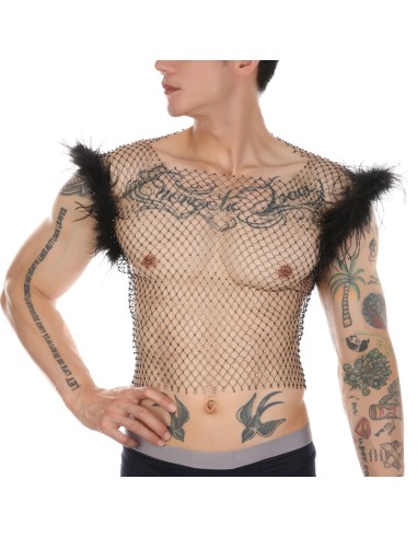 Débardeur Résille Perles et Plumes Nightfizz Noir